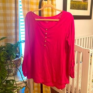 Lilly Pulitzer Pima Cotton 3/4 Sleeve Top Shirt Women Size XL